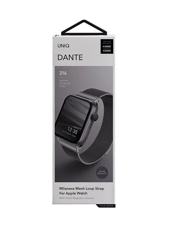 Ремешок Uniq для Apple Watch 45/44/42 mm Dante Strap Mesh Steel Graphite