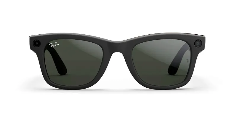 Умные очки Ray-Ban Meta Wayfarer (Gen 1), матовый чёрный (Matte Black), линзы-хамелеон «зеленый/графит» (Graphite/Green), размер M (Standard)