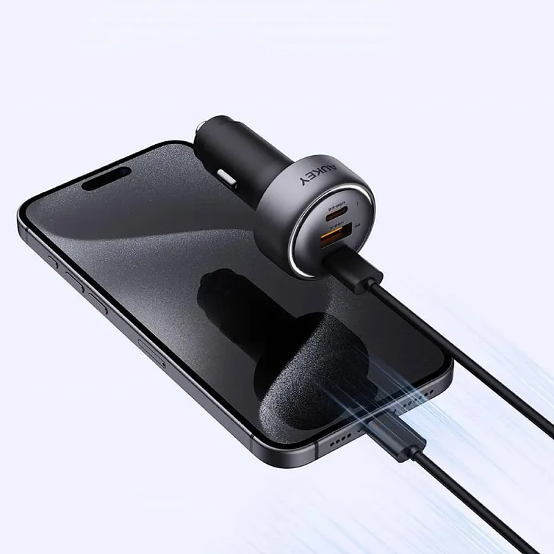 Автомобильное зарядное устройство Aukey Pathfinder 66W серый