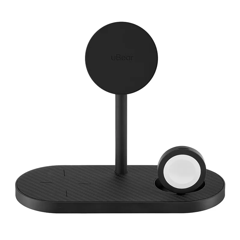 Беспроводное зарядное устройство uBear Stage Pro, 3-в-1, с поддержкой MagSafe, материал Кевлар