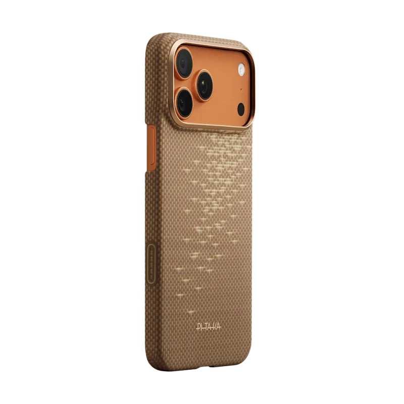 Чехол PITAKA Ultra-Slim Case для iPhone 17 Pro, золотое сияние (Golden Glint)