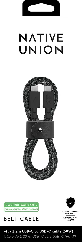Кабель зарядный Native Union USB-C/USB-C,  60W, длина 1,2 м, космос