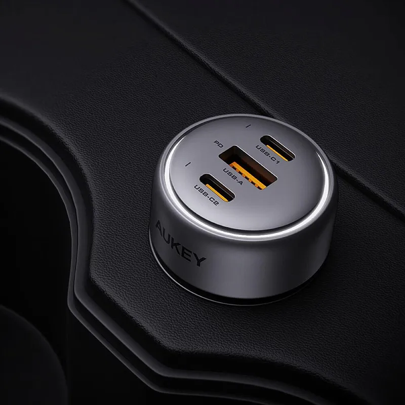 Автомобильное зарядное устройство Aukey Pathfinder 66W серый