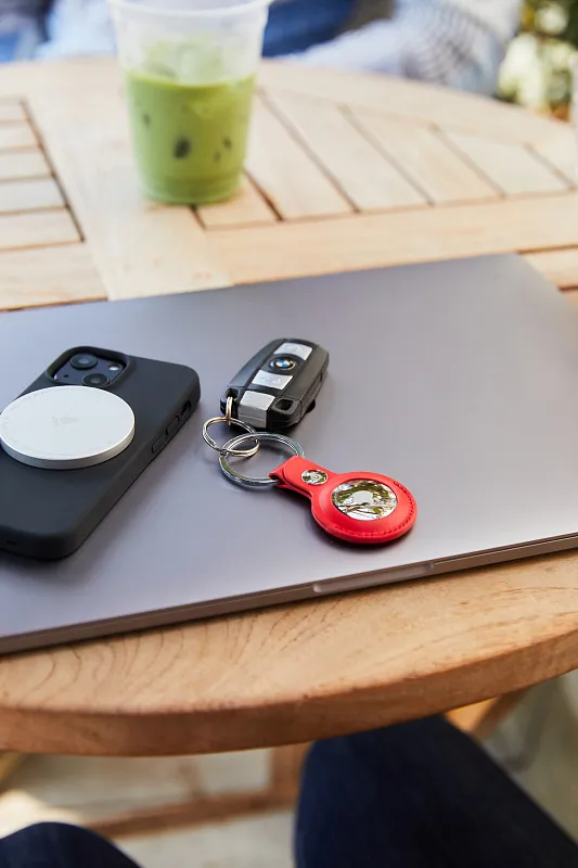 uBear Capital Case for AirTag натуральная кожа, красный