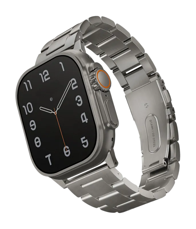 Ремешок Uniq для Apple Watch 49/45/44/42 mm OSTA Steel Strap with Self-Adjustable Links Silver