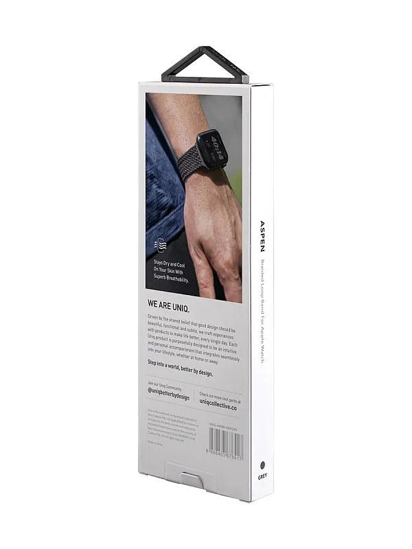Ремешок Uniq для Apple Watch 45/44/42 mm ASPEN Strap Braided Grey