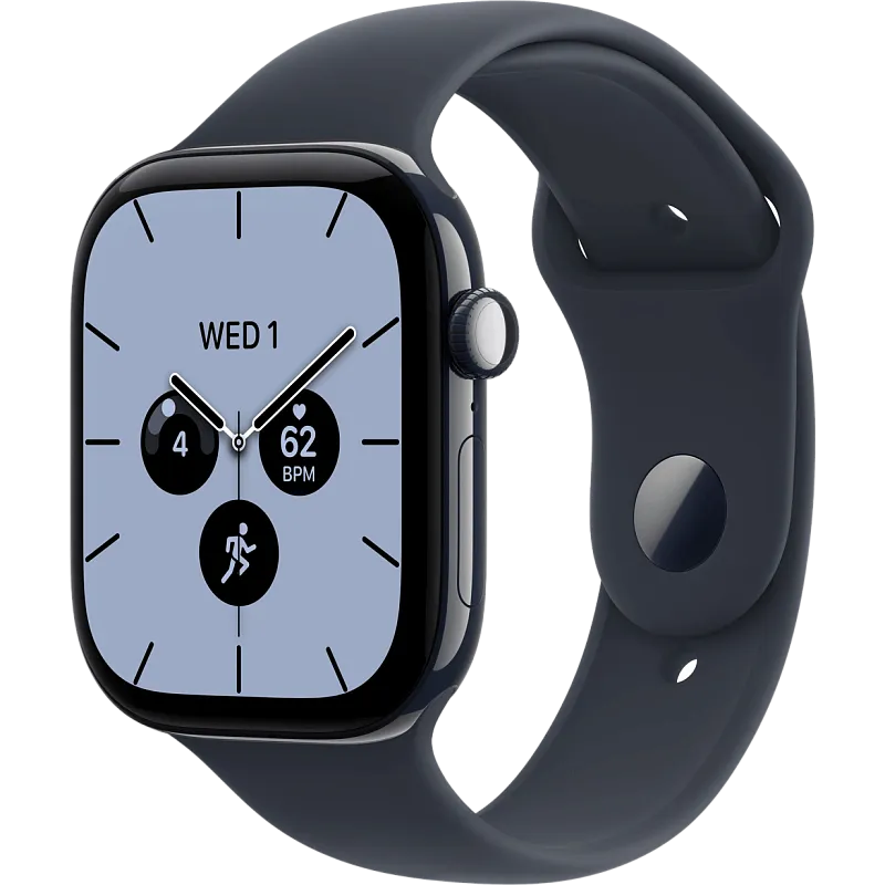 Apple Watch Series 12, 42 мм, корпус из керамики цвета «ночной синий», спортивный ремешок тёмно-синего цвета