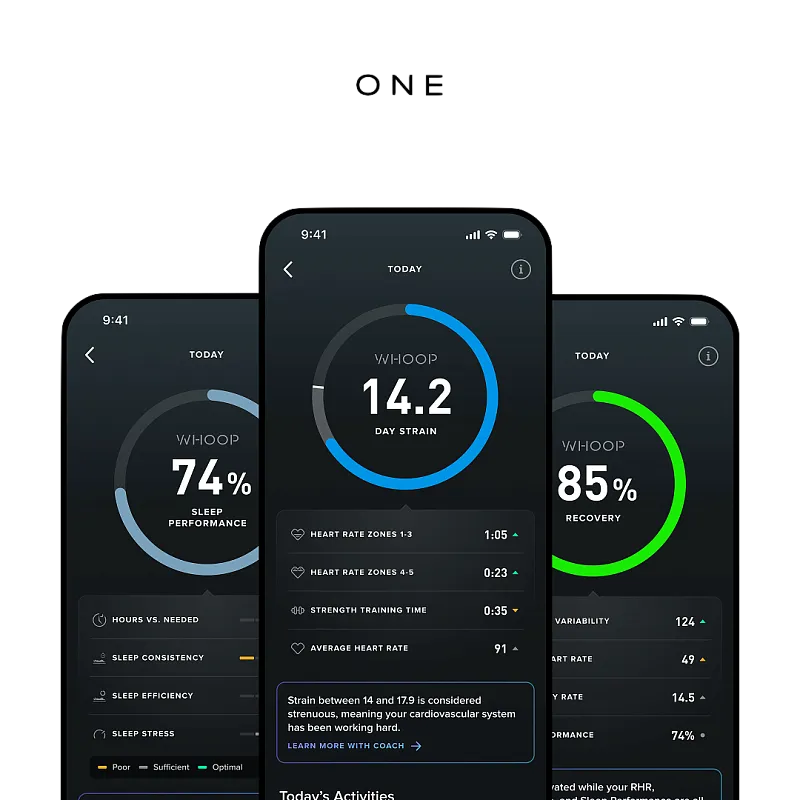 Фитнес-трекер WHOOP 5.0 ONE + 12 месяцев, черный