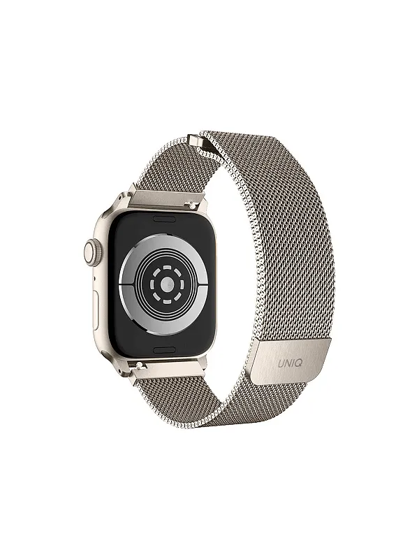 Ремешок Uniq для Apple Watch 45/44/42 mm Dante Strap Mesh Steel Starlight
