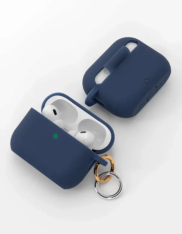 Чехол силиконовый VLP Charm Case для AirPods Pro 3, темно-синий