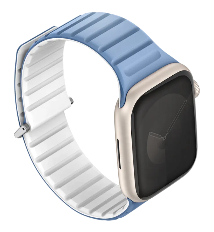 Ремешок Uniq для Apple Watch 41/40/38 mm Revix EVO reversible Magnetic Powder Blue/White