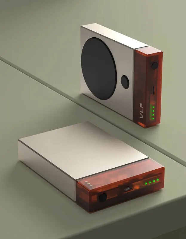 Внешний аккумулятор VLP NEO MagSafe, Qi2.2, 10000 mAh, 3A, USB-C, янтарно-серый