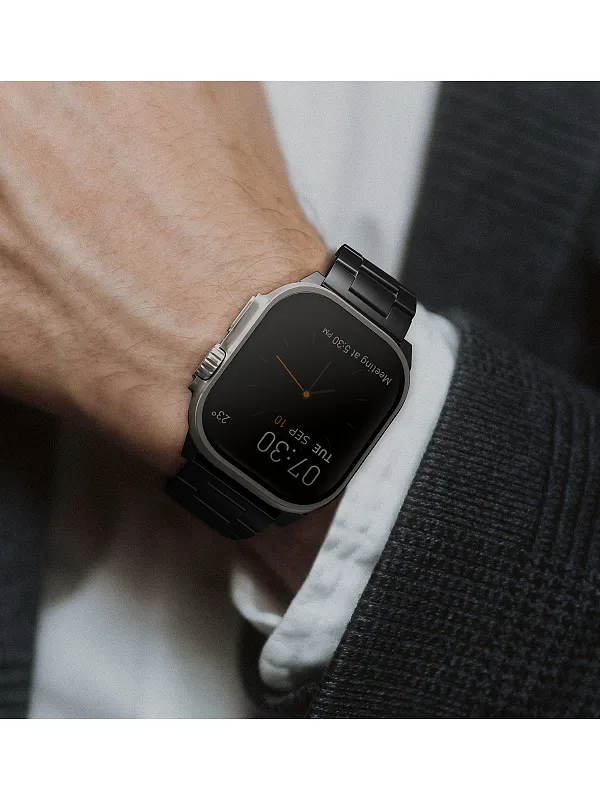 Ремешок Uniq для Apple Watch 49/45/44/42 mm OSTA Steel Strap with Self-Adjustable Links Black