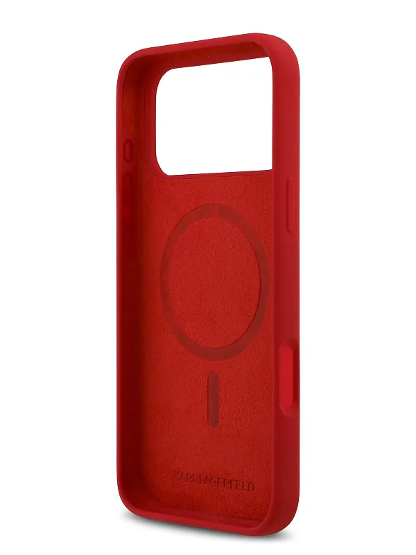 Чехол Lagerfeld для iPhone 17 Pro Max Liquid Silicone NFT Karl & Choupette Hard, красный