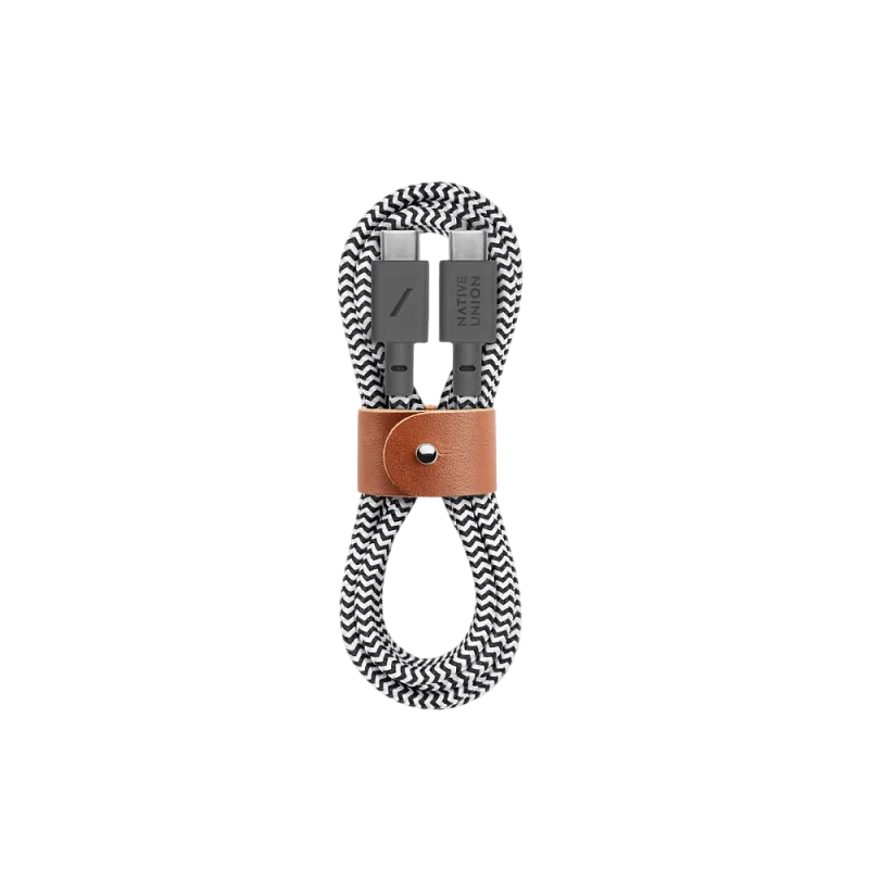 Кабель зарядный Native Union USB-C - USB-C, 60Вт, 1,2м, зебра