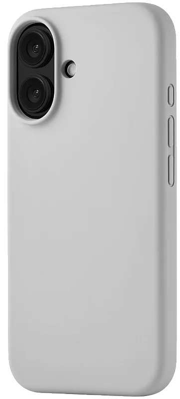 Чехол защитный uBear Touch Mag Case для iPhone 16, MagSafe совместимый, силикон, софт-тач, светло-серый
