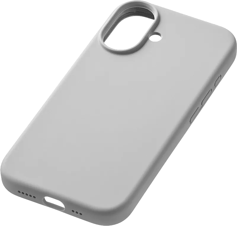 Чехол защитный uBear Touch Mag Case для iPhone 16, MagSafe совместимый, силикон, софт-тач, светло-серый
