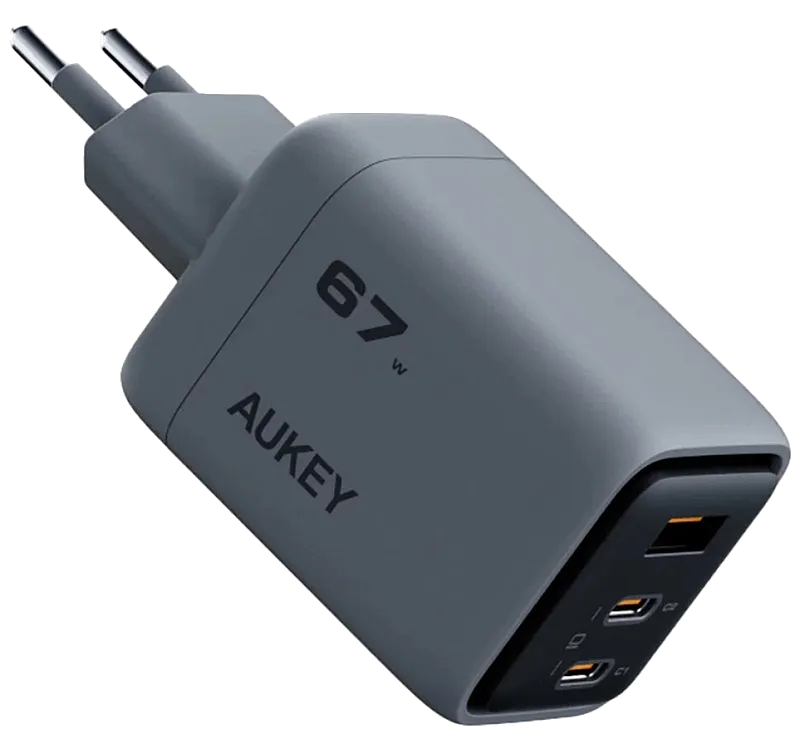 Сетевое зарядное устройство Aukey Comet Mix 67W серый