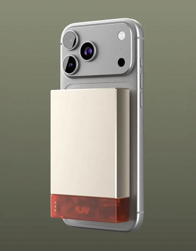 Внешний аккумулятор VLP NEO MagSafe, Qi2.2, 10000 mAh, 3A, USB-C, янтарно-серый