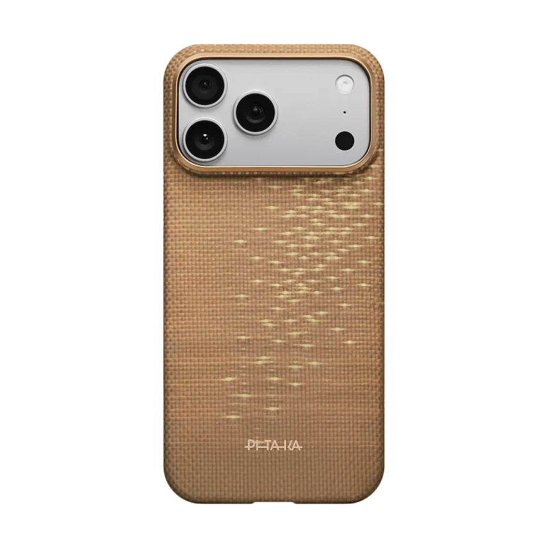 Чехол PITAKA Ultra-Slim Case для iPhone 17 Pro, золотое сияние (Golden Glint)