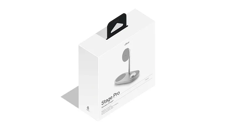 Беспроводное зарядное устройство uBear Stage Pro, 3-в-1, MagSafe совместимое, цвет серебристый
