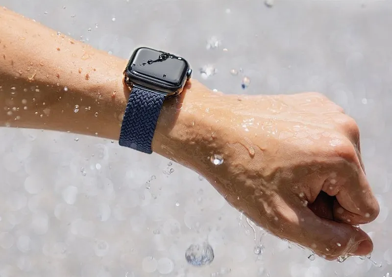 Ремешок Uniq для Apple Watch 45/44/42 mm ASPEN Strap Braided, синий