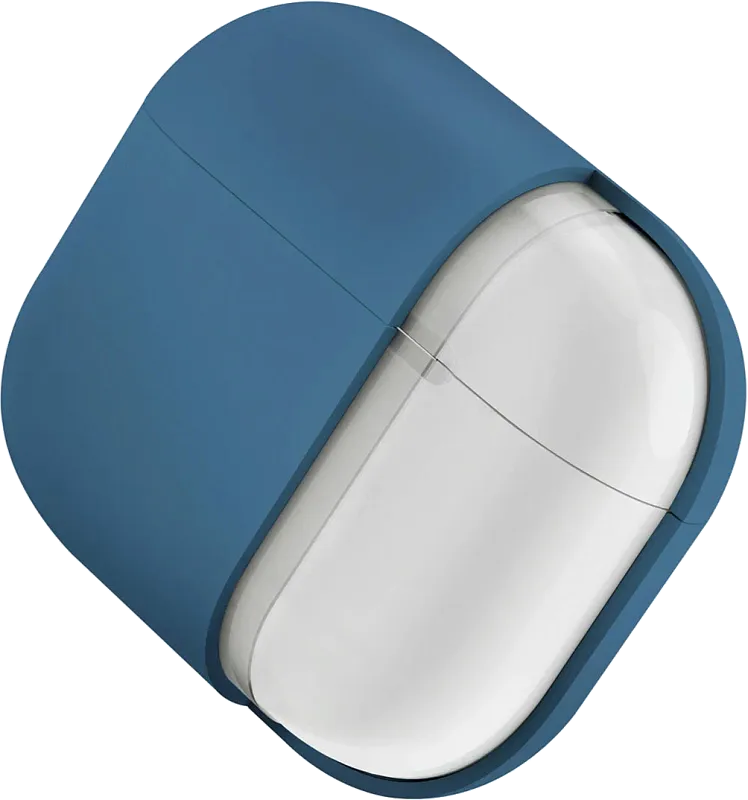 Чехол Uniq для Airpods 4 NEXO Liquid silicone +carabin +Sports ear hooks Pacific Blue