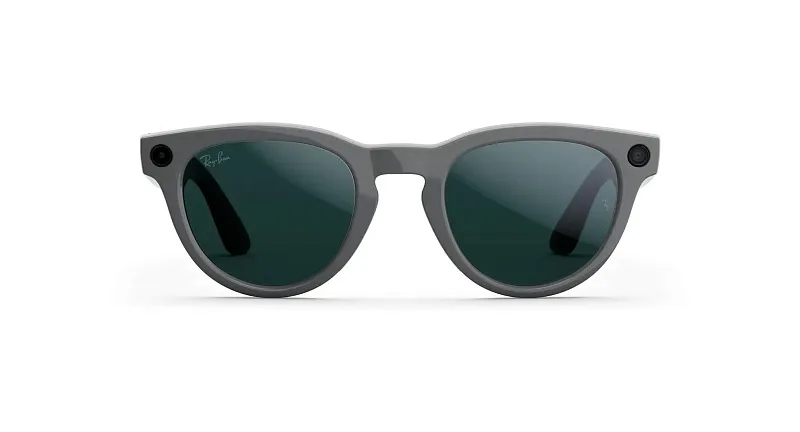 Умные очки Ray-Ban Meta Headliner (Gen 2), серый глянец (Shiny Asteroid Grey), линзы-хамелеон «изумрудный/прозрачный» (Clear to Emerald Transitions), оправа с высокой переносицей