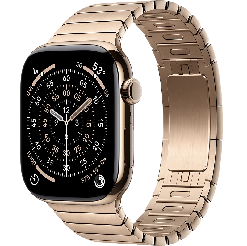 Apple Watch Series 11, 46 мм, корпус из титана цвета «золотистый титан», Link браслет