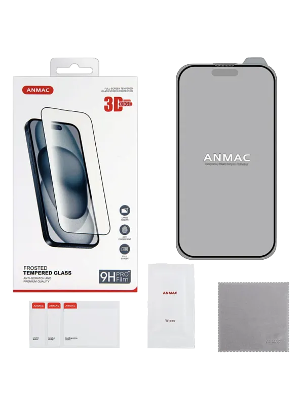 Защитное стекло iPhone 15 Pro Max 3D матовое с сеточкой ANMAC