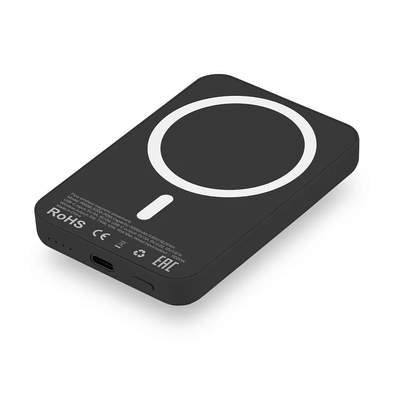 Внешний аккумулятор uBear Flow MagSafe, PD, 5 000 мАч, черный