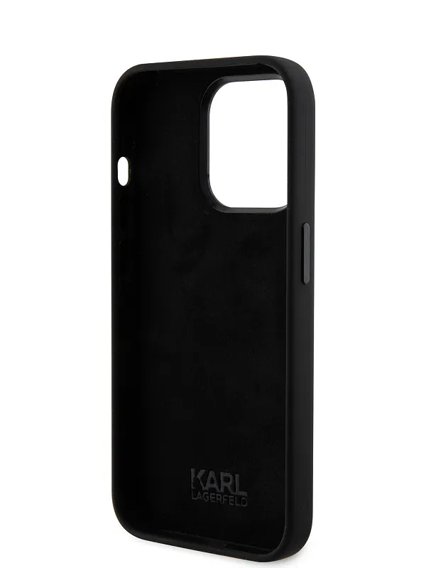 Чехол Lagerfeld для iPhone 15 Pro чехол Liquid Silicone NFT Karl & Choupette heads Hard Black
