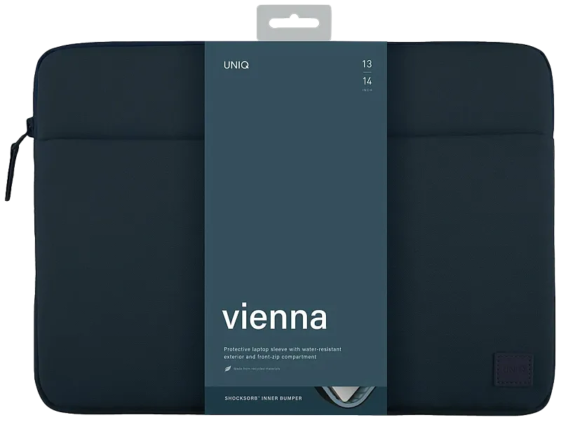 Чехол Uniq для ноутбуков 14" Vienna RPET fabric Laptop sleeve (ShockSorb) Indigo Blue