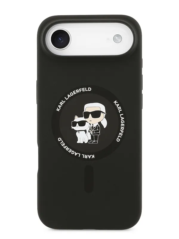 Чехол Lagerfeld для iPhone Air Liquid Silicone NFT Karl & Choupette Hard, чёрный