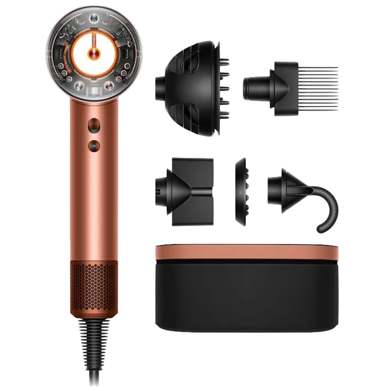 Фен Dyson Supersonic Nural HD16 для кудрявых волос (Curly+Coily) Янтарный/Шелковый (Amber silk)