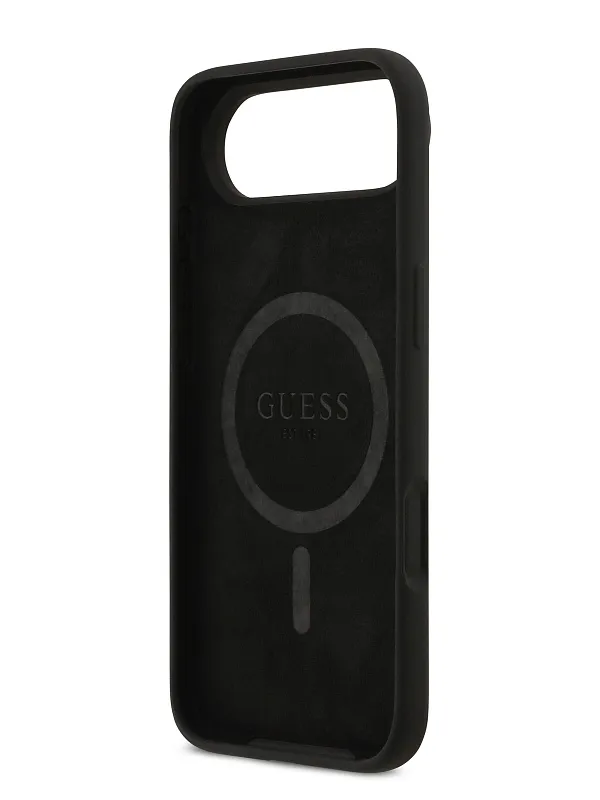 Чехол Guess для iPhone Air Liquid silicone Gold metal logo & Camera Hard, чёрный