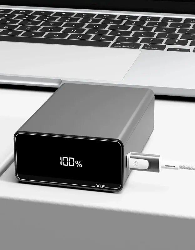 Внешний аккумулятор VLP B-Energy 20000 mAh 65W, USB-C, USB-A, серый