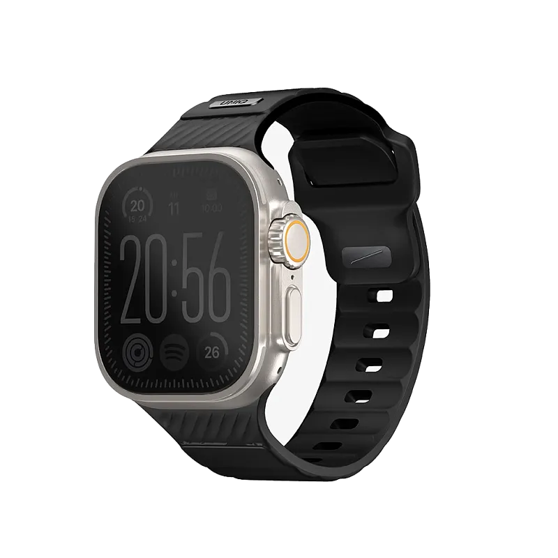 Ремешок Uniq Stride Rubber для Apple Watch 42/49 мм, силикон, черный