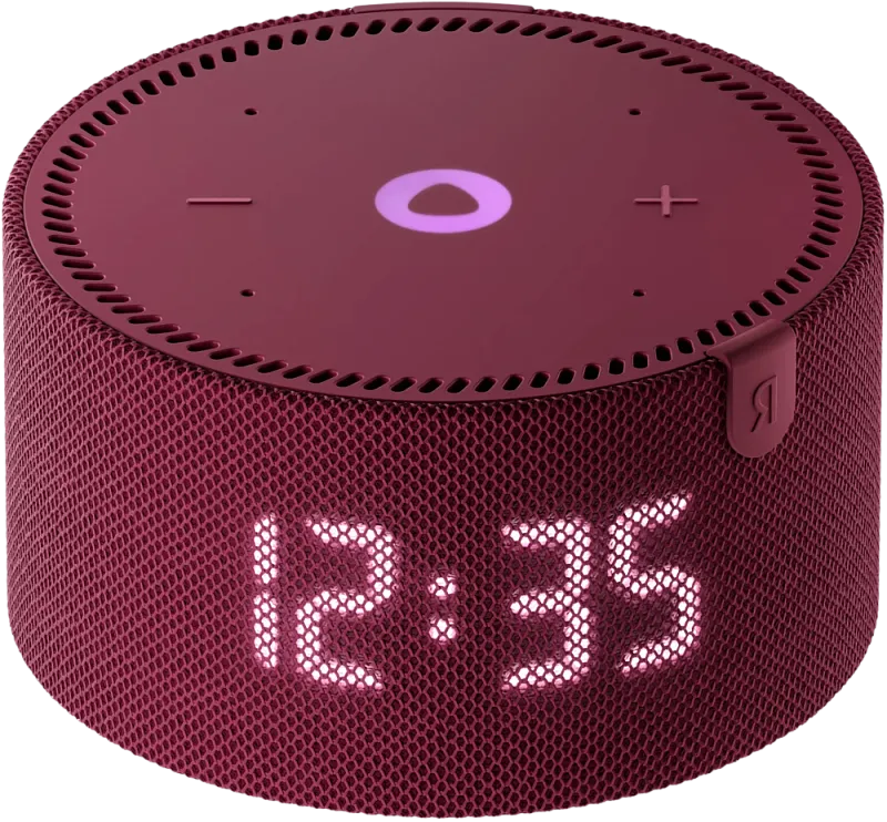 Умная колонка Яндекс Станция Мини с часами, красный гранат