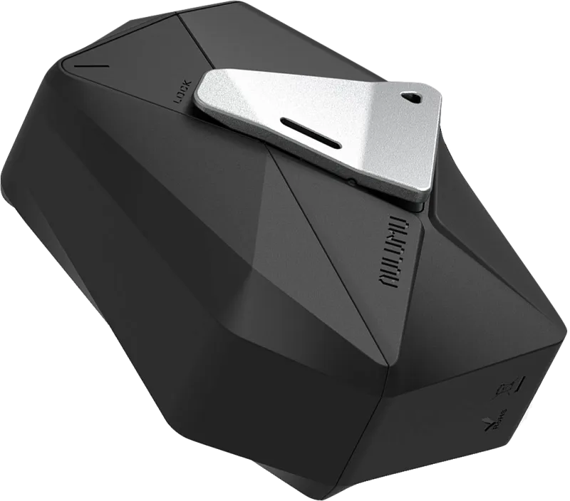 Чехол для AirPods Pro 1/2, Aulumu A09, геометрической формы, с двойным замком, черный