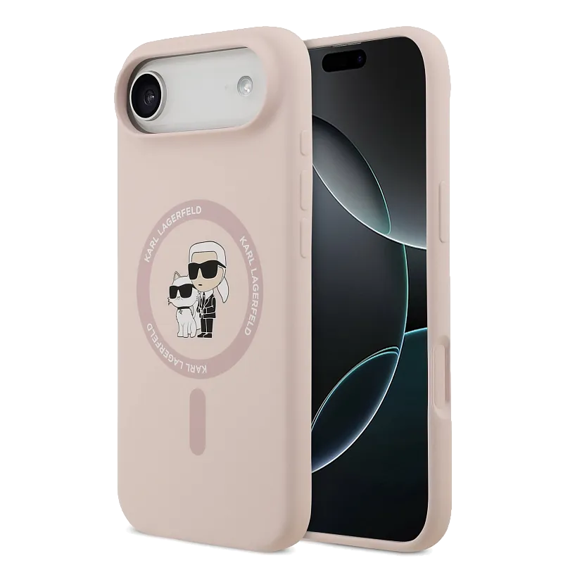 Чехол Lagerfeld для iPhone Air Liquid Silicone NFT Karl & Choupette Hard, розовый