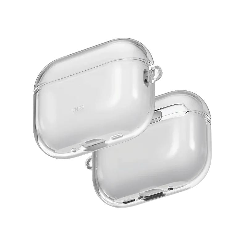 Чехол Uniq для Airpods Pro 3 Glase TPU case with carabin Glossy Clear, прозрачный