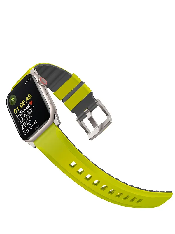 Ремешок Uniq для Apple Watch 49/45/44/42 mm Linus Airosoft silicone strap Lime Green