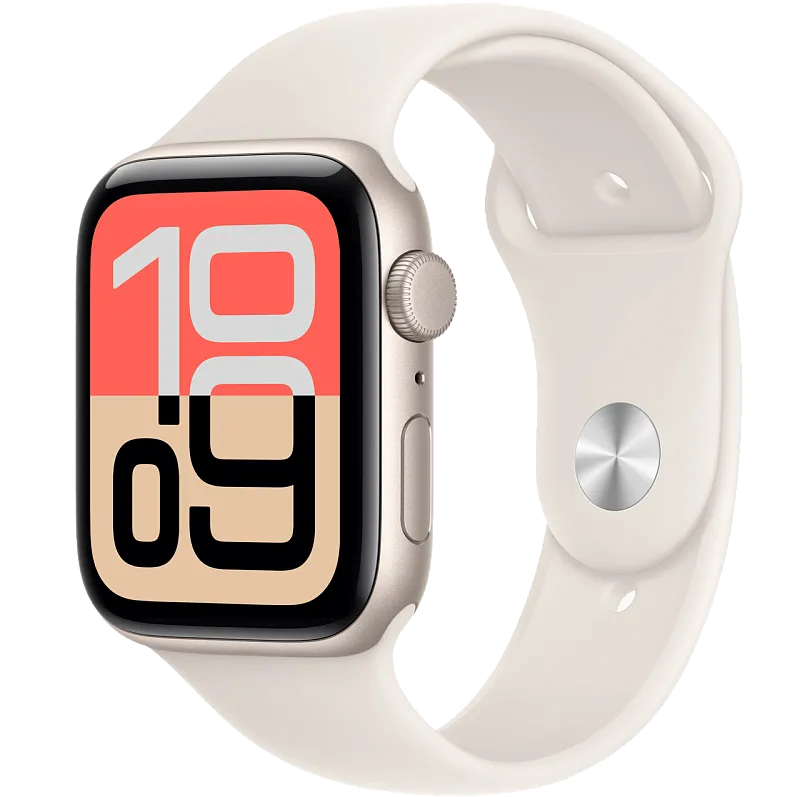 Apple Watch SE 3, 40 мм, корпус из алюминия цвета «сияющая звезда», спортивный ремешок цвета «сияющая звезда»