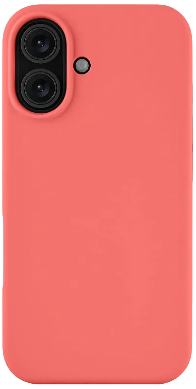 Чехол защитный uBear Touch Mag Case для iPhone 16, MagSafe совместимый, силикон, софт-тач, коралловый