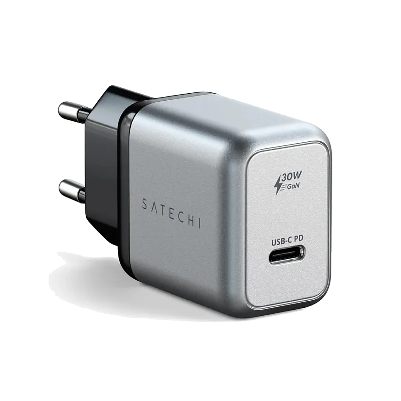 Сетевое зарядное устройство Satechi GaN 30 Вт USB‑C, «серый космос»