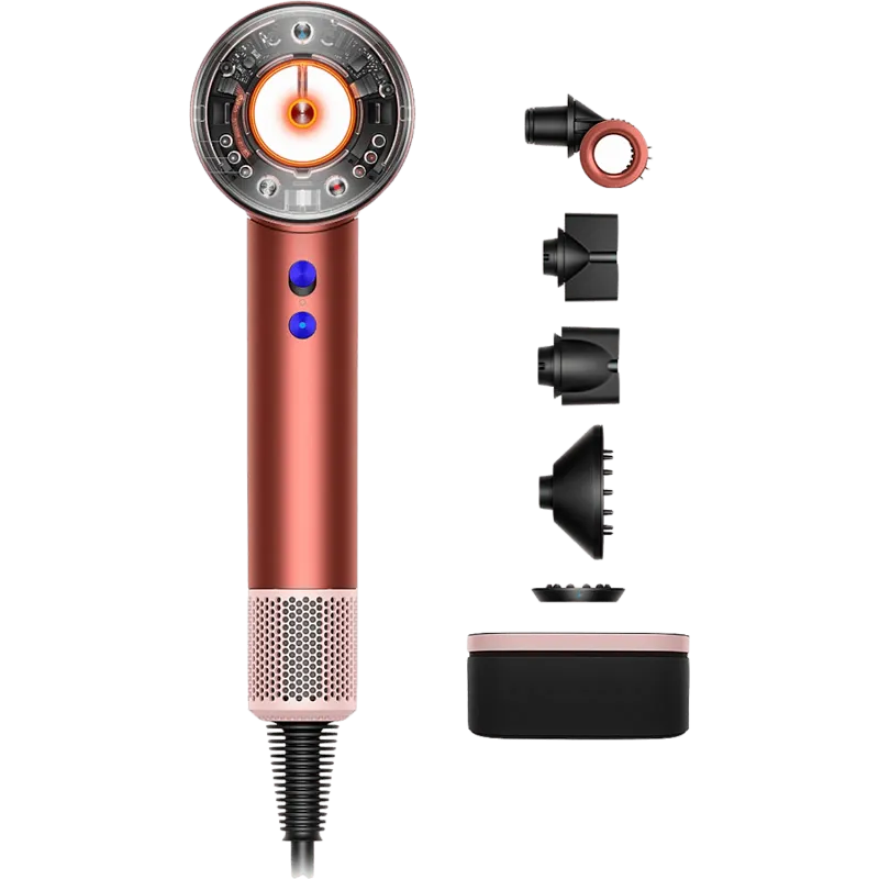 Фен Dyson Supersonic Nural HD16 для прямых волос (Straight+Wavy) Клубничный бронзовый/Розовый с кейсом