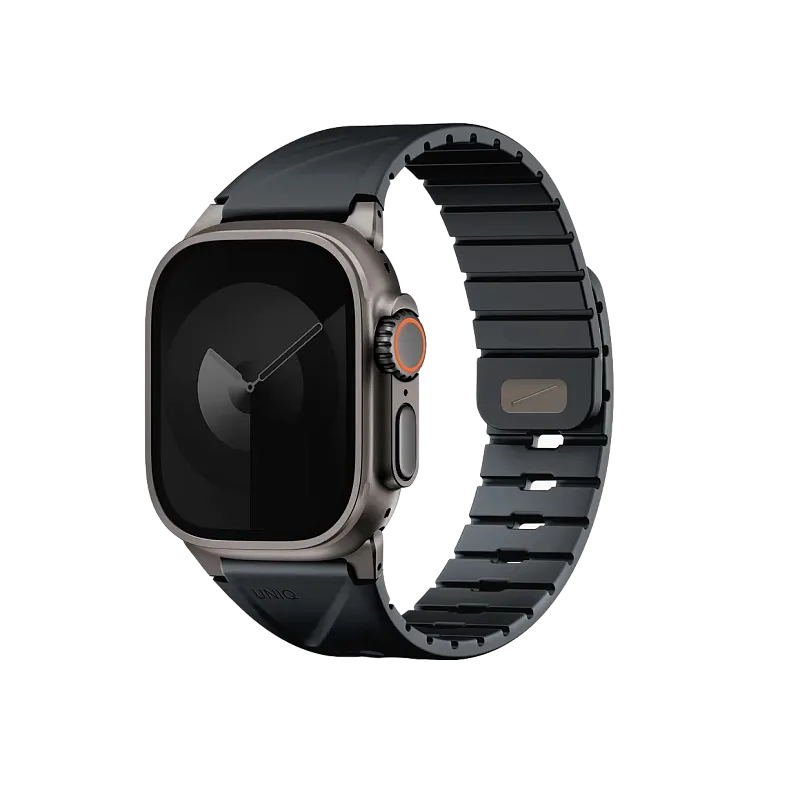 Ремешок Uniq для Apple Watch 49-40 mm FLUO Silicone Rubber Black, чёрный