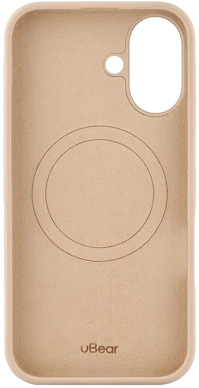 Чехол защитный uBear Touch Mag Case для iPhone 16, MagSafe совместимый, силикон, софт-тач, латте