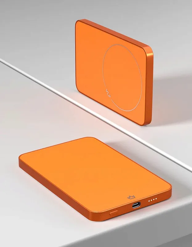 Внешний аккумулятор VLP Diamond Energy MagSafe, Qi2, 5000 mAh, 3A, USB-C, оранжевый